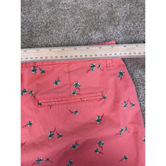 Old Navy Women's Coral Shorts With Palm Trees Size 10 Summer Tropical E388 - Picture 7 of 10